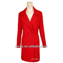 Moda coreana Delgada Mujeres Trench Coat Rojo